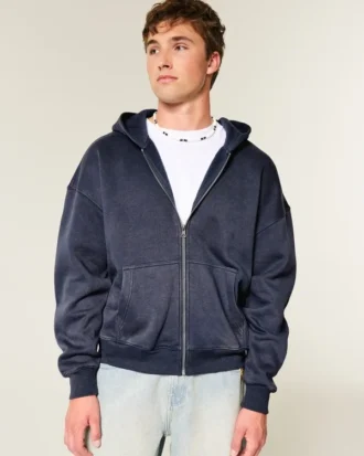 Boxig hoodie med dragkedja