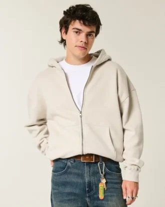 Boxig hoodie med dragkedja