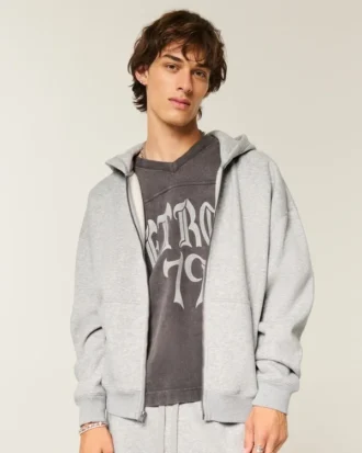 Boxig hoodie med dragkedja