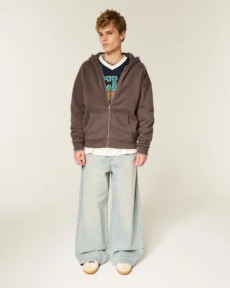 Boxig hoodie med dragkedja