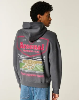 Boxig hoodie med dragkedja och Arsenal F.C.-tryck
