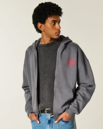 Boxig hoodie med dragkedja och Arsenal F.C.-tryck