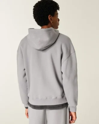 Boxig hoodie med dragkedja och dubbla ormgrafik