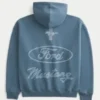 Boxig hoodie med dragkedja och Ford Mustang-tryck Boxig hoodie med dragkedja och Ford Mustang-tryck