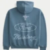 Boxig hoodie med dragkedja och Ford Mustang-tryck Boxig hoodie med dragkedja och Ford Mustang-tryck