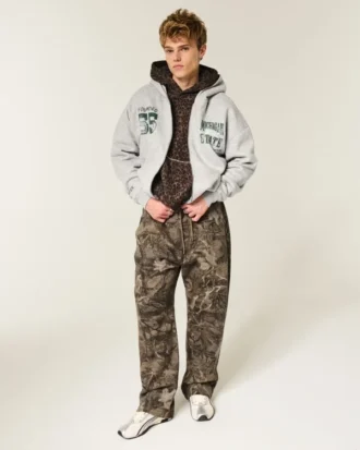 Boxig hoodie med dragkedja och Michigan State University Spartans-tryck