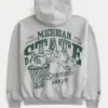 Boxig hoodie med dragkedja och Michigan State University Spartans-tryck Boxig hoodie med dragkedja och Michigan State University Spartans-tryck