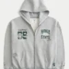 Boxig hoodie med dragkedja och Michigan State University Spartans-tryck Boxig hoodie med dragkedja och Michigan State University Spartans-tryck