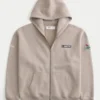 Boxig hoodie med dragkedja och NASCAR-grafik Boxig hoodie med dragkedja och NASCAR-grafik
