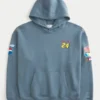 Boxig hoodie med dragkedja och NASCAR Jeff Gordon-grafik Boxig hoodie med dragkedja och NASCAR Jeff Gordon-grafik