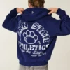Boxig hoodie med dragkedja och Penn State University Nittany Lions-grafik Boxig hoodie med dragkedja och Penn State University Nittany Lions-grafik