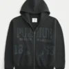 Boxig hoodie med dragkedja och tryck från Purdue University Boilermakers Boxig hoodie med dragkedja och tryck från Purdue University Boilermakers