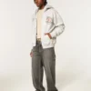 Boxig hoodie med dragkedja och tryck från University of Miami Hurricanes Boxig hoodie med dragkedja och tryck från University of Miami Hurricanes