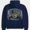 Boxig hoodie med dragkedja och tryck från University of Michigan Wolverines Boxig hoodie med dragkedja och tryck från University of Michigan Wolverines