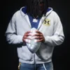 Boxig hoodie med dragkedja och tryck från University of Michigan Wolverines Boxig hoodie med dragkedja och tryck från University of Michigan Wolverines