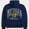 Boxig hoodie med dragkedja och tryck från University of Michigan Wolverines Boxig hoodie med dragkedja och tryck från University of Michigan Wolverines