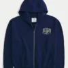 Boxig hoodie med dragkedja och tryck från University of Michigan Wolverines Boxig hoodie med dragkedja och tryck från University of Michigan Wolverines