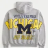 Boxig hoodie med dragkedja och tryck från University of Michigan Wolverines Boxig hoodie med dragkedja och tryck från University of Michigan Wolverines