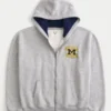 Boxig hoodie med dragkedja och tryck från University of Michigan Wolverines Boxig hoodie med dragkedja och tryck från University of Michigan Wolverines