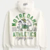 Boxig hoodie med dragkedja och tryck från University of Notre Dame Fighting Irish Boxig hoodie med dragkedja och tryck från University of Notre Dame Fighting Irish