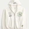 Boxig hoodie med dragkedja och tryck från University of Notre Dame Fighting Irish Boxig hoodie med dragkedja och tryck från University of Notre Dame Fighting Irish