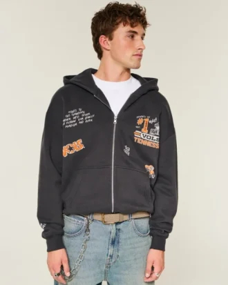 Boxig hoodie med dragkedja och tryck från University of Tennessee Volunteers