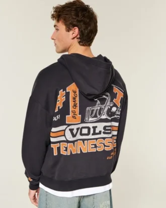 Boxig hoodie med dragkedja och tryck från University of Tennessee Volunteers