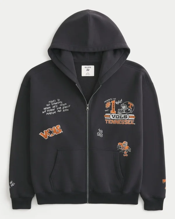 Boxig hoodie med dragkedja och tryck från University of Tennessee Volunteers Boxig hoodie med dragkedja och tryck från University of Tennessee Volunteers
