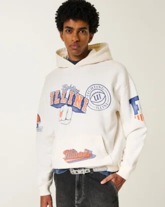 Boxig hoodie med Fighting Illini-motiv från University of Illinois