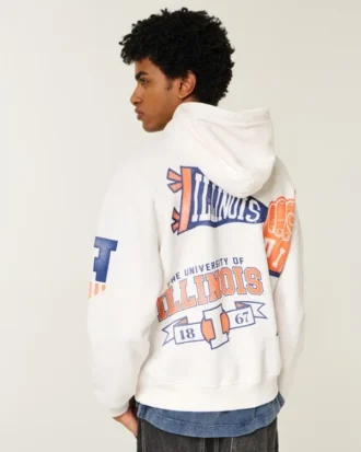 Boxig hoodie med Fighting Illini-motiv från University of Illinois