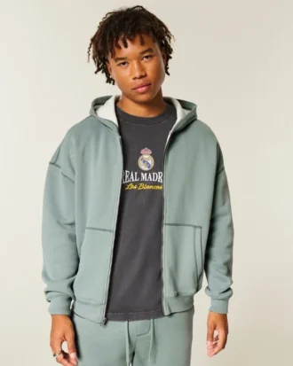 Boxig hoodie med termofoder och dragkedja