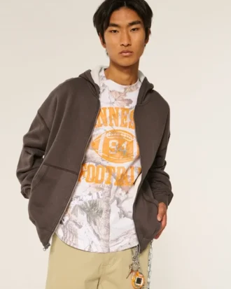 Boxig hoodie med termofoder och dragkedja