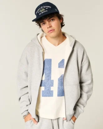 Boxig hoodie med termofoder och dragkedja
