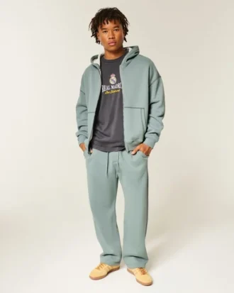 Boxig hoodie med termofoder och dragkedja