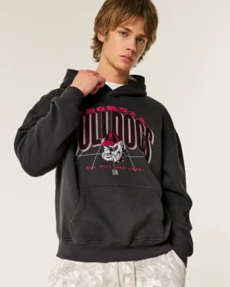 Boxig hoodie med tryck från University of Georgia Bulldogs
