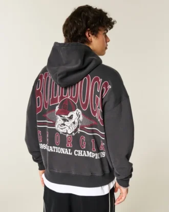 Boxig hoodie med tryck från University of Georgia Bulldogs