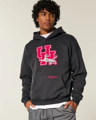 Boxig hoodie med University of Houston Cougars-grafik