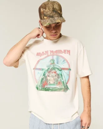 Boxig Iron Maiden-T-shirt med tryck