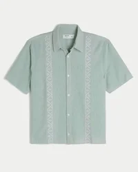 Boxig kortärmad broderad skjorta