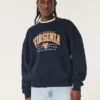 Boxig sweatshirt med University of Virginia-grafik Boxig sweatshirt med University of Virginia-grafik