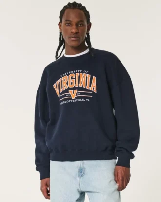 Boxig sweatshirt med University of Virginia-grafik