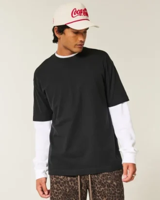 Boxig T-shirt i tung bomull