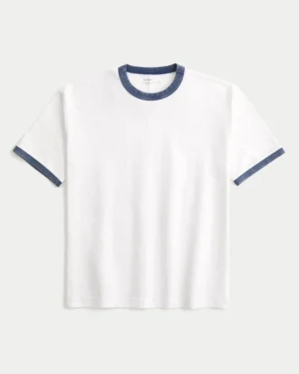 Boxig T-shirt i tung bomull