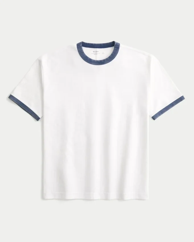 Boxig T-shirt i tung bomull