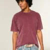 Boxig T-shirt i tung bomull