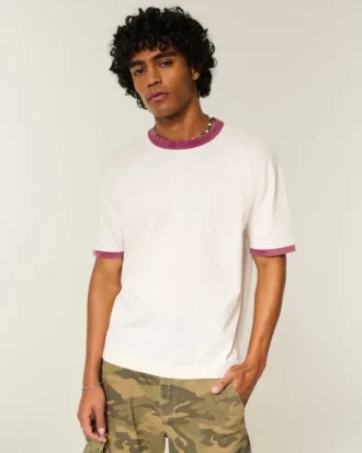 Boxig T-shirt i tung bomull