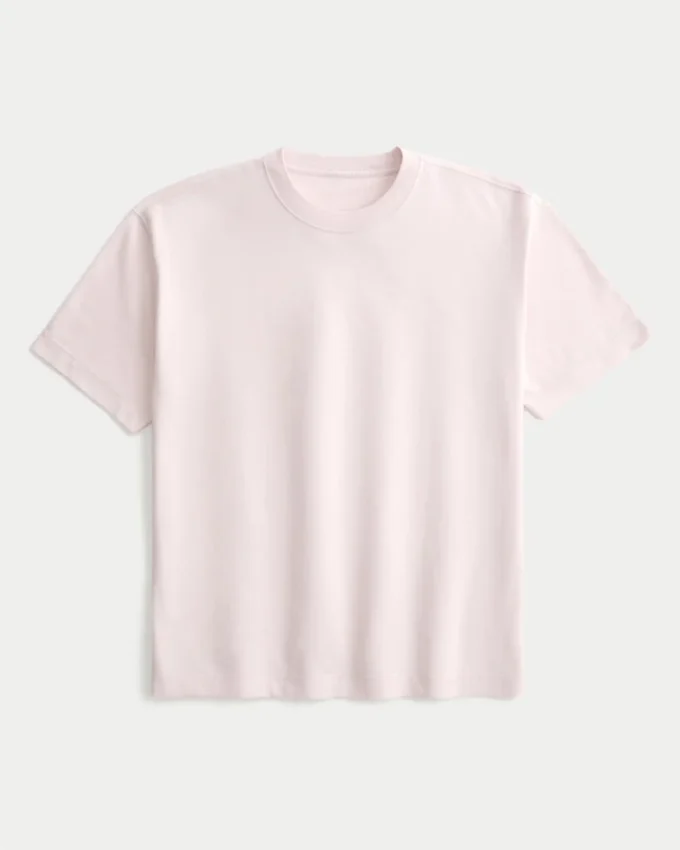 Boxig T-shirt i tung bomull