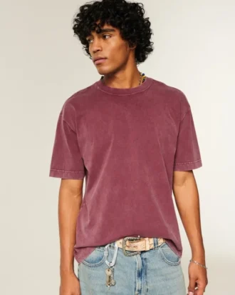 Boxig T-shirt i tung bomull