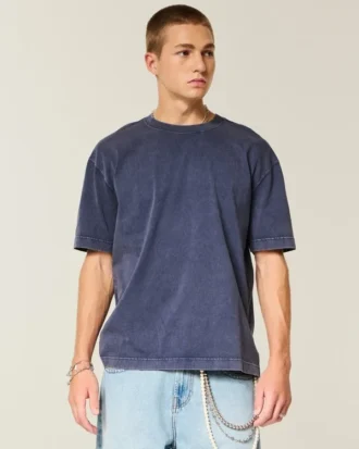 Boxig T-shirt i tung bomull