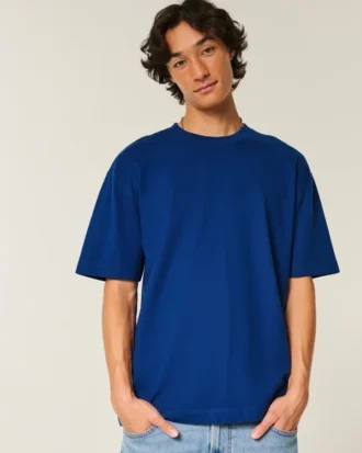 Boxig T-shirt i tung bomull